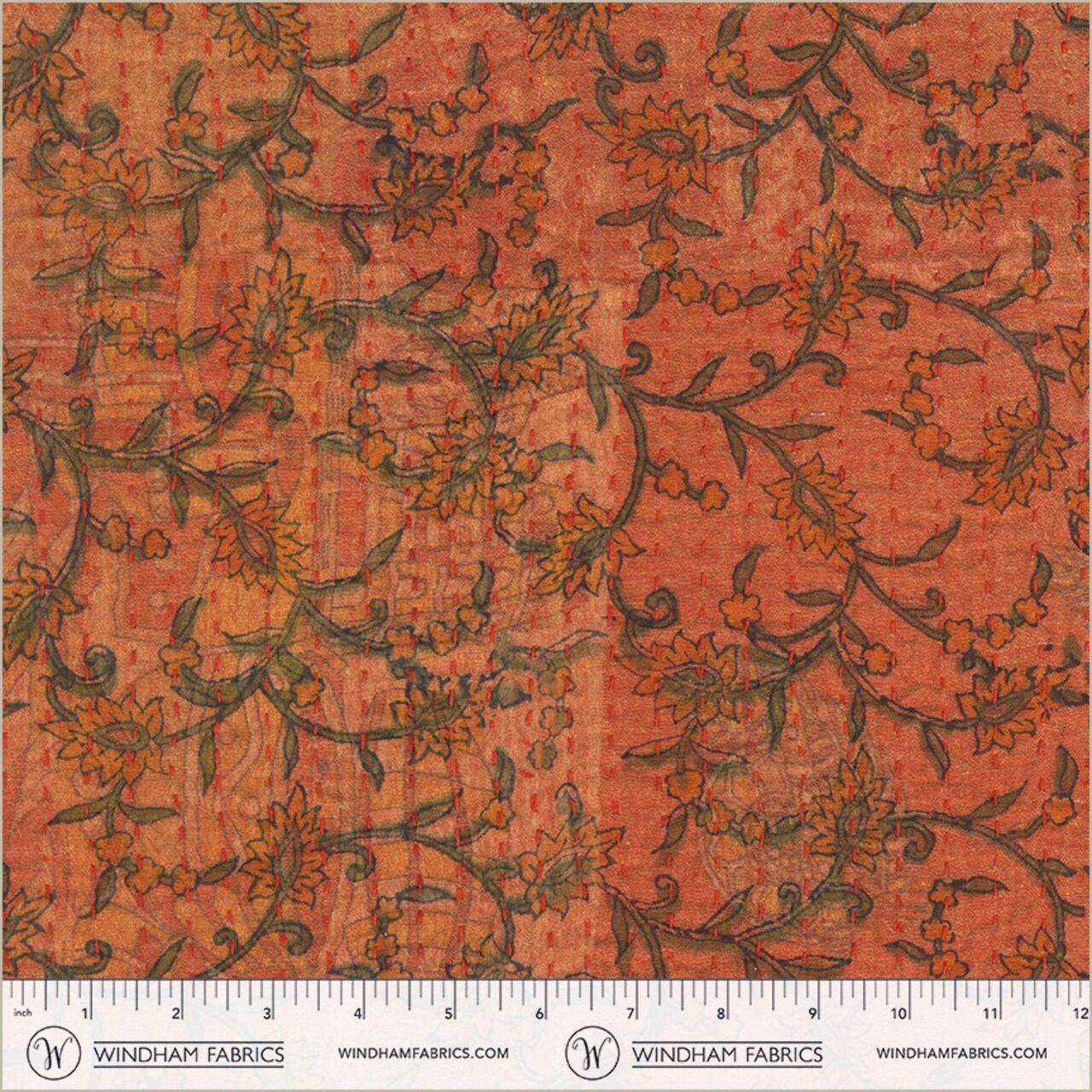 Vine in Persimmon Cream (54818-x) | Kantha | Whistler Studios | Windham